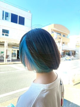 ラピッシュ五香店 透明感ブルー/インナーカラー/アンブレラカラー/デザインカラー