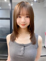 エトラ 渋谷店(etora)&nbsp;韓国ヘア レイヤーカット 暗めカラー デザインカラー"