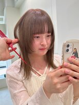 パムル 名鉄岐阜駅前店(paml) 顔周りデザインカットとミルクティーカラー【仲宗根】