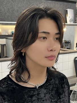 アンサー 渋谷(ANSWER) メンズミディアム　メンズボブ　シースルーボブ