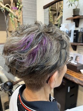 グレーヘア、ハイライト、ローライト、メッシュ