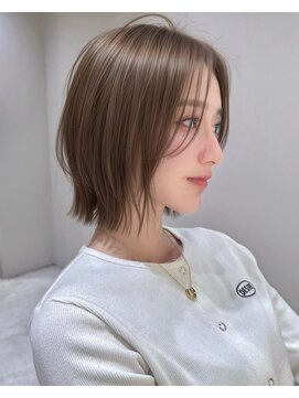 サンド 名古屋(sand) ミディアムレイヤーハッシュカットシャギーボブレイヤー黒髪小顔