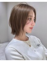 サンド 名古屋(sand) ミディアムレイヤーハッシュカットシャギーボブレイヤー黒髪小顔
