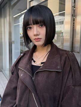 オーセン(Authen.) ブルーブラック透明感カラー髪質改善レイヤーボブ