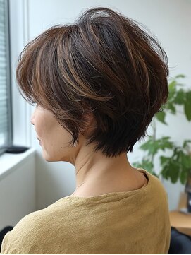 テーラヘアー 我孫子店(TELA HAIR) 《立体感UP》白髪ぼかし×丸みショート