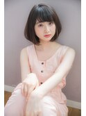 大人モーブカラー×小顔ワイドバング×くびれミディショート