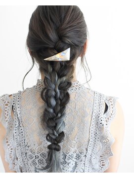 ブロック(BLOCK) インナーカラー編み下ろしアレンジ