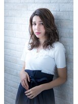 ヘアーアートシフォン 池袋西口店(Hair art chiffon)&nbsp;厚めバングクラシカルワンレンフェザーロングセンターパート