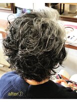 ボヌール ヘアーワークス(Bonheur hair works)&nbsp;ミセスカット×デザインパーマ×ランダムウェーブ