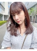 【早瀬忍　梅田中津】色っぽミディマロンブラウン