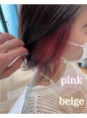 【槌矢圭悟】インナーカラー/ピンク/ボブルフ