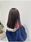 【シルバーグレージュ×パキッとピンク】