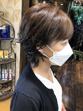 ヘアー クリエイト カルバリ(HAIR CREATE Calbari) 大人女子のウルフショートパーマ