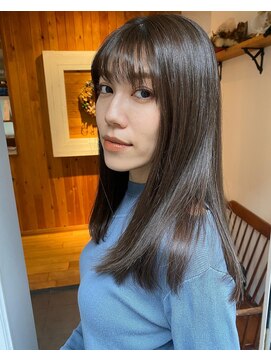 ガーランド (Garland) 大人ロング/レイヤーカット/水素カラー/ピンクベージュ/卵型