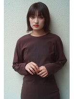 レジュアル(RESSUAL)&nbsp;黒髪グレーベージュレイヤーロング前髪パーマ