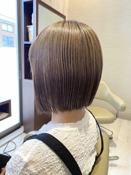 ヘアメイク アリエス 岩切店(HAIR MAKE aries) グレージュボブ 仙台 20代 30代 40代 ブリーチカラー 透明感