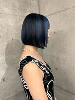 オーオシカシカスペース(OOO YY Space)&nbsp;セクションカラー/ブルーカラー/ローライト/切りっぱなしボブ