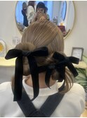 【梅田茶屋町ヘアセットサロンRicco】タイトリボンヘア