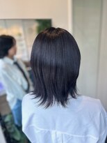 ダブル アンダーバー サロン(W_SALON) 艶のあるブラックウルフ縮毛矯正、髪質改善