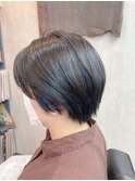 柔らかい丸みが映える丸みボブ/黒髮/ショート