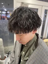 アッシュ 浦安店(Ash)&nbsp;波巻きスパイラルパーマ黒髪前下がりマッシュツーブロック