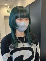 ゴウトゥデイシェアサロン 町田店(GO TODAY SHAiRE SALON)&nbsp;モスグリーンカラー×ウルフ【町田】