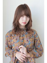 ハピネス クローバー 学園前店(Happiness CLOVER)&nbsp;大人可愛い　愛されミディアム　コテ巻きスタイル　透明感カラー