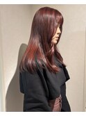   Lia&伊藤雪乃　ハイライト×ワインレッド♪ダブルカラー