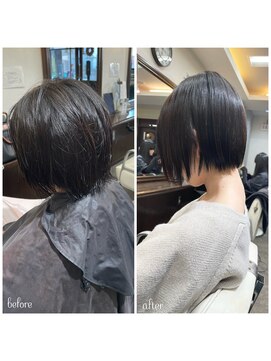 ムーブ(Moob) 襟足スッキリ切りっぱなしボブ【別府】