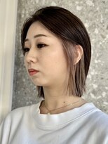 デザインカラー前髪インナーカラーベージュカラーブリーチカラー