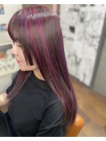 ヲタクに美容室は難しい。 ブリーチあり/ピンクパープルハイライト