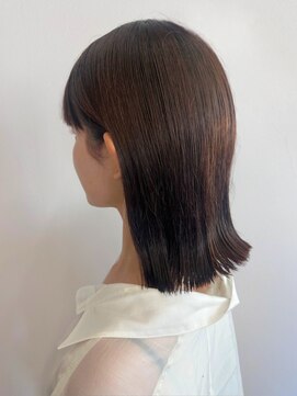 カノエ 福岡香椎店(canoe) ココアベージュ 外ハネ ミディアム 顔周りカット 髪質改善