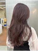 ブリーチなしピンクブラウンベージュ暖色レイヤー春カラー