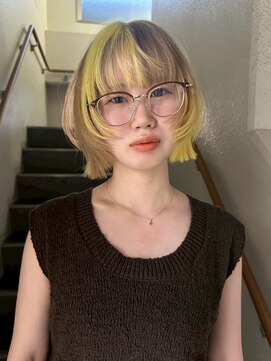 イェッカ パビル(YECCA pabil) ベージュ×ブラウン×イエロー