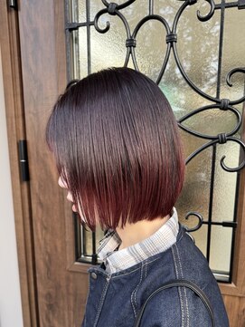 【amule hair】ボブ×ツヤボルドー