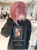 ダブルカラーブリーチカラーミルクティーベージュピンクベージュ