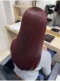 髪質改善高級ケラチントリートメント×大人ワインレッドカラー