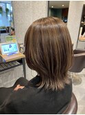 脱白髪染めハイライトカラー