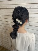 黒髪の編みおろしアレンジ