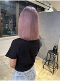 色落ちも綺麗な透明感ピンクカラー_pink ash bob_