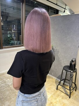 メリー オオサカ(Merly Osaka) 色落ちも綺麗な透明感ピンクカラー_pink ash bob_