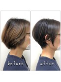 30代40代50代似合わせひし形ショートボブ