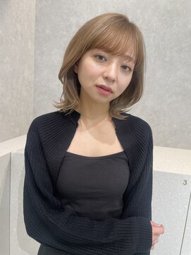 エジョン 三鷹店(Aejon) シルキーベージュ　ミディアムヘア　大人ガーリー