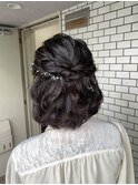 ハーフアップ 結婚式ヘア ヘアセット
