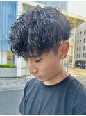 ツイストスパイラルパーマツーブロックメンズマッシュメンズヘア