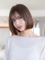 ハバナ 天神(HAVANA) 韓国風切りっぱなしボブ/マロンベージュ/大人かわいい/前髪あり