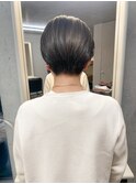 斜めバング/グレージュカラー/デザインカラー/シルキーベージュ