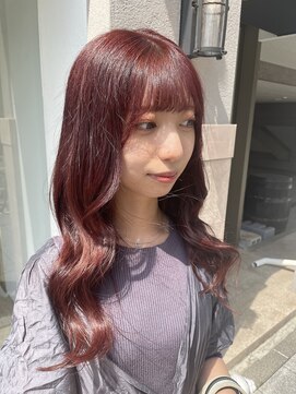 e.m.a プレミアムビューティーサロン 栄駅店(e.m.a PREMIUM BEAUTY SALON) ブリーチなしダブルカラー チェリーレッド