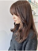 【ツヤ感＆透明感◎】ラベンダーベージュ×ミディアムロング