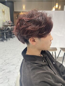 ハーツヘアーズ 五日市店(HEARTS hair's) フェザーパーマ×レッドブラウン
